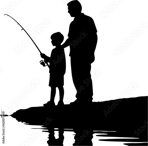 father and son fishing