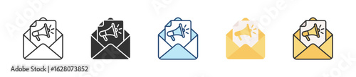 Email Marketing Icon Set Multiple Style Collection