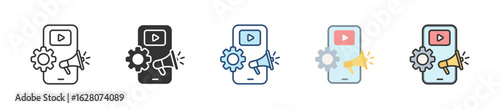 Content Management Icon Set Multiple Style Collection