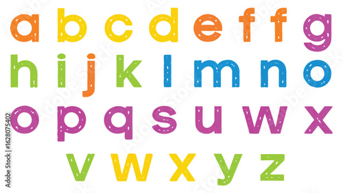 Colorful Hand-Drawn Alphabet:  Bright, Playful, and Fun ABCs for Kids' Education.