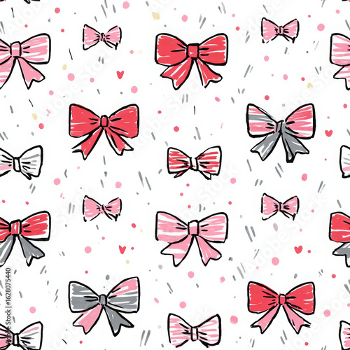 Bow ribbon pattern gives an elegant feel to simple white background