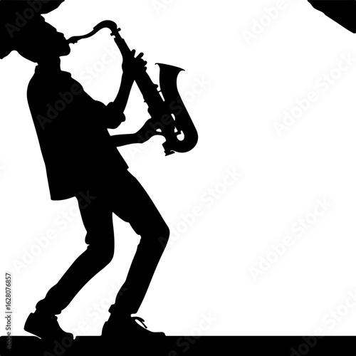 silhouette of saxophone player