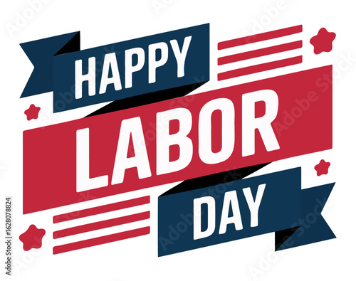 Happy Labor Day USA: Modern Patriotic Banner Graphic