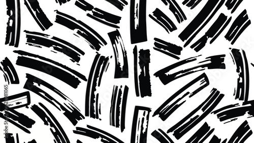 Black brushstrokes on white background a seamless artistic pattern design for modern design and creative projects