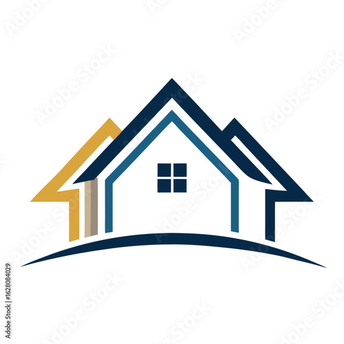  House logo vector art illustration.
