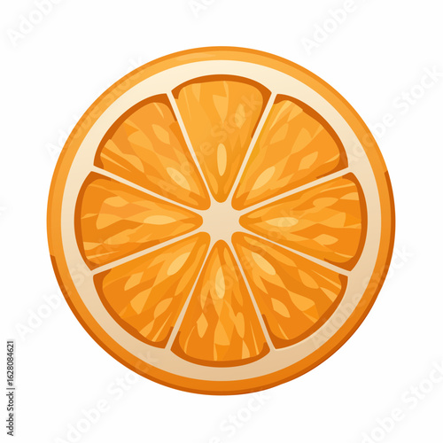 Vibrant vector illustration of a juicy and refreshing sliced orange on white background