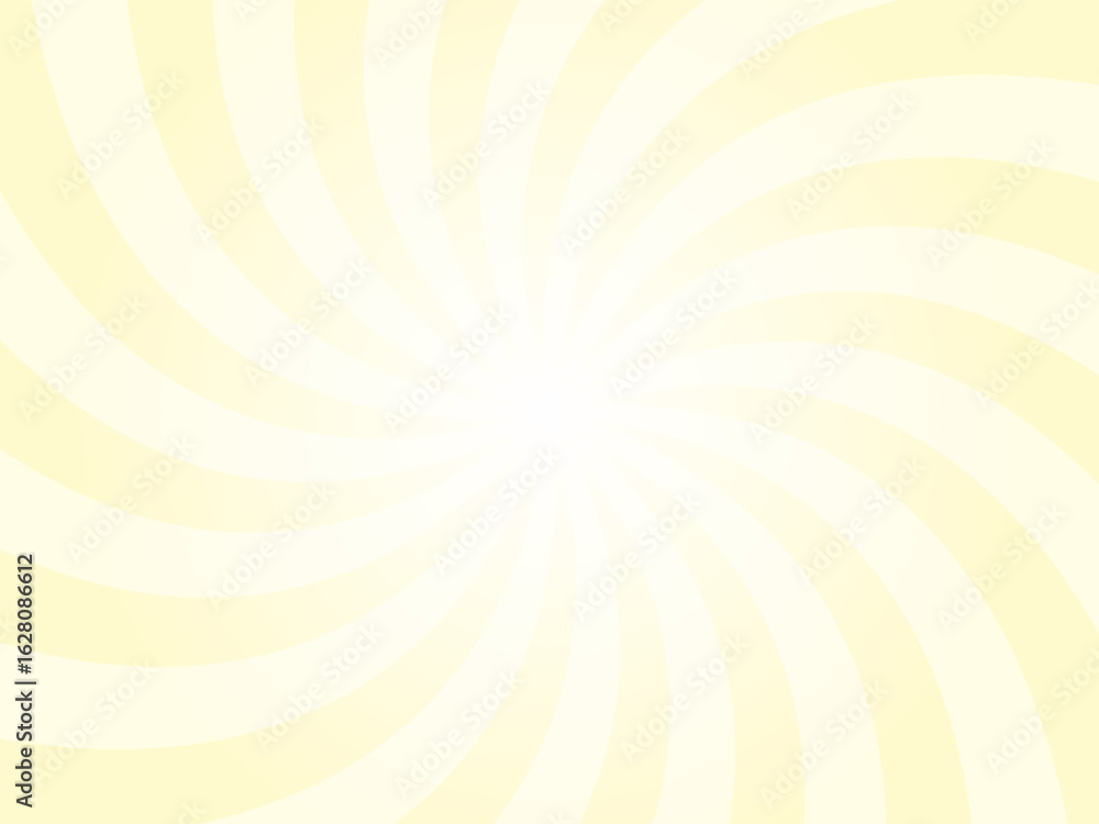 Obraz premium Lemon Chiffon White Sunburst Background. Radial Retro Glowing Rays Banner. Abstract Retro Whirlwind Starburst Vector Abstract Background. Twisted Radial Illustration.
