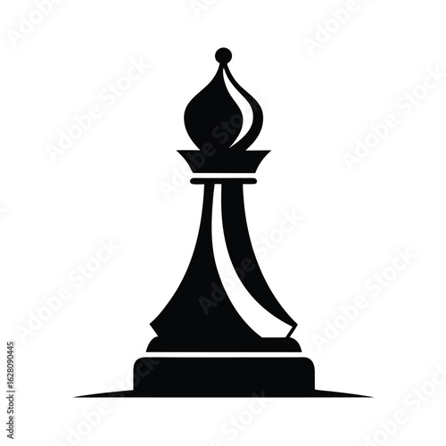 Silhouette of a chess board on white background Vector illustration
