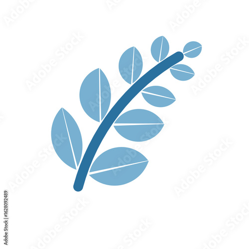 Blue leaf with feather