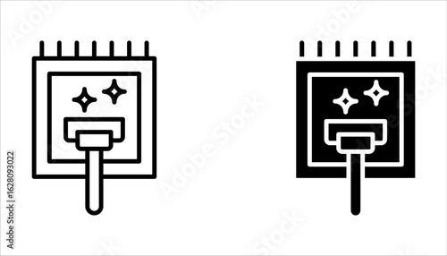 carpet cleaning icon set, Thin linear carpet cleaning, vector illustration on white background.