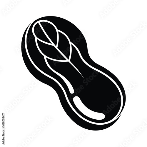 Silhouette of a peanut shell on white background Vector illustration
