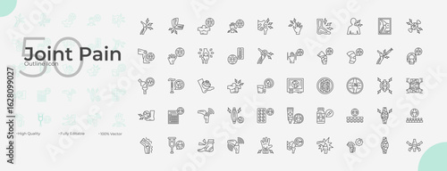 Joint Pain Line Editable Icons set. Vector illustration in modern thin line style of Joint Pain icons: pain, hip, shoulder, etc