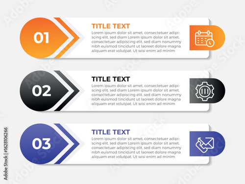 3 steps Business infographic for company milestones timeline template with years.
