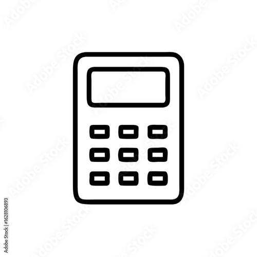 Calculator line icon vector illustration. Simple outline symbol for business, finance, and mathematical calculations.