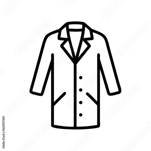 Single-Line Vector Art of a Classic Overcoat Minimalist Fashion Illustration