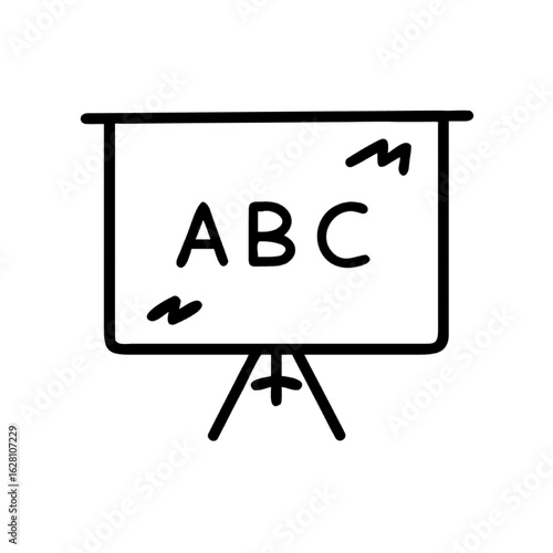 Minimalist Presentation Board with ABC Letters, Educational Concept for Training
