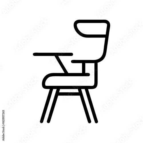 Minimalist Illustration of School Desk Chair for Educational Resources and Designs