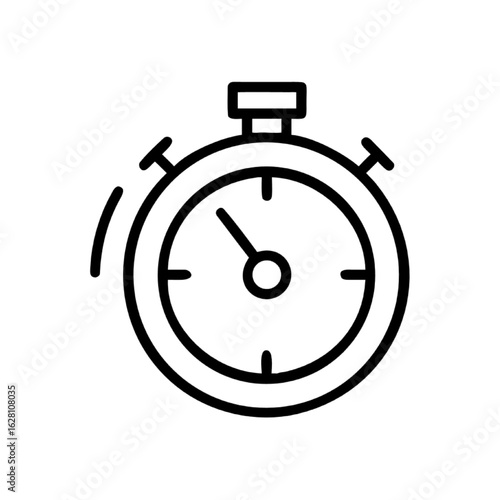 Free Download Minimalist stopwatch timer icon. Outline vector graphic of a chronometer for countdowns, sports, and efficiency concepts. - GFXLoad