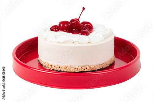 a cake with a cherry on top of it