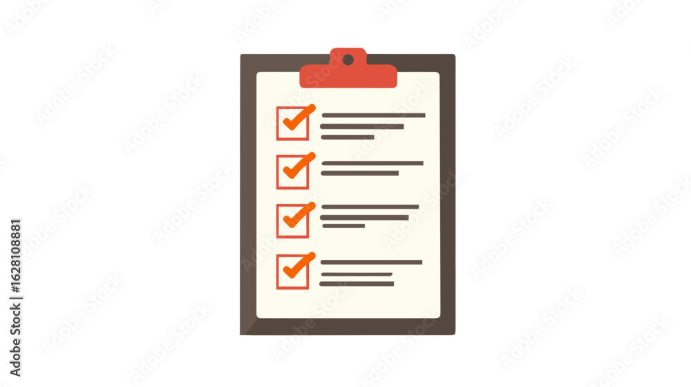 Illustration of a clipboard with several completed items. It showcases the importance of organization and task management. Illustration of a clipboard with several completed items. It showcases the importance of organization and task management.