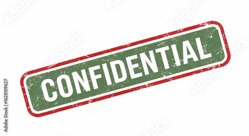 Confidential grunge vector illustration stamp for official business.