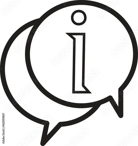 Information icon representing help, guidance or general support with transparent background