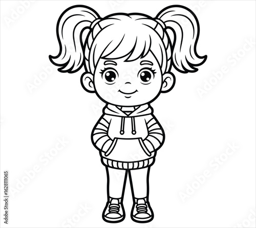 Chibi Style Hoodie Girl with Big Eyes