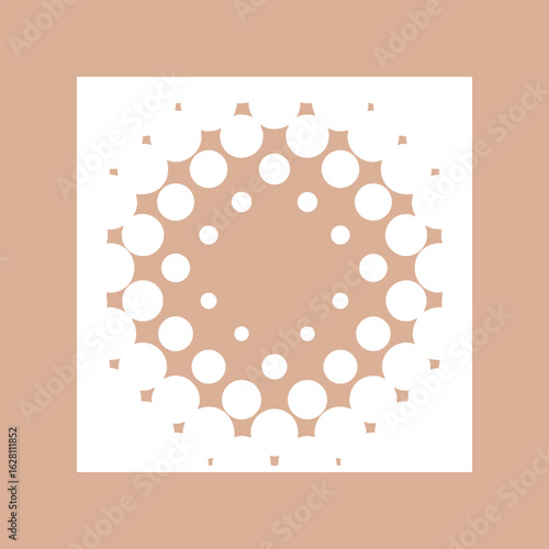 Halftone design element, rectangular halftone dot pattern. Specks, vector circle gradient. Modern design in polygraph style. Printing pattern.