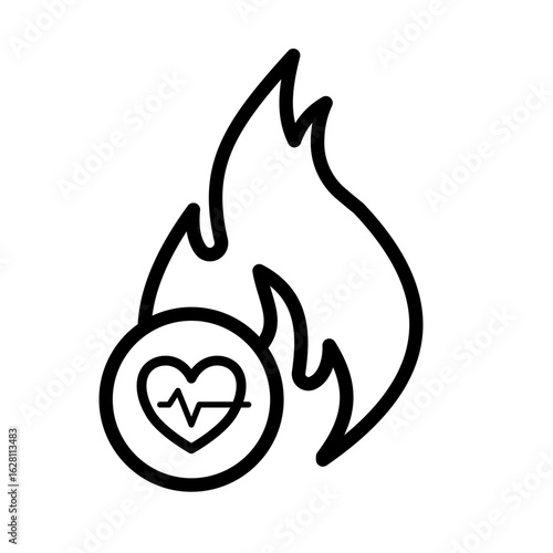 Calorie burning, fitness - vector icon