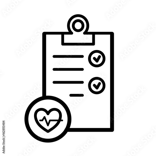 Medical survey checklist - vector icon