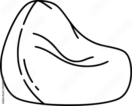 bean bag chair icon vector line art
