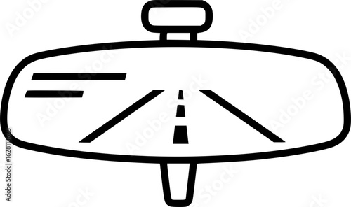 rear view mirror icon line art vector illustration
