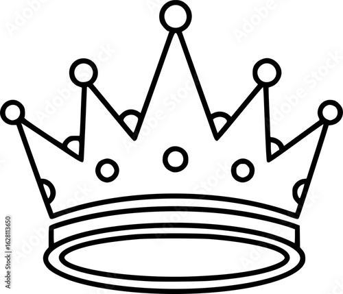 crown icon line art vector illustration
