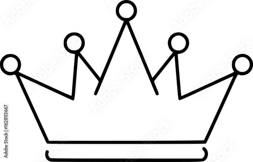 crown icon line art vector illustration
