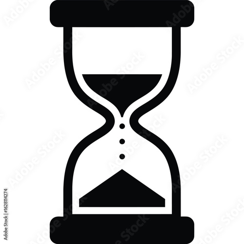 Classic hourglass silhouette icon symbolizing the passage of time, deadlines, and historical measurement.