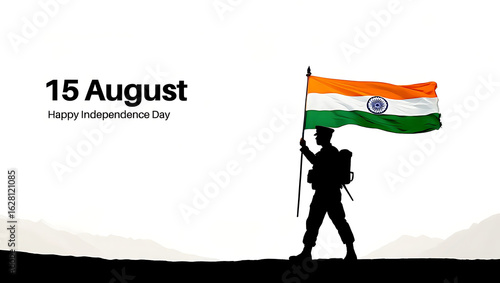 15 August Indian Happy Independence Day Celebration Poster Design Template, illustration of abstract tricolor banner with Indian flag for 15th August Happy Independence, generative ai