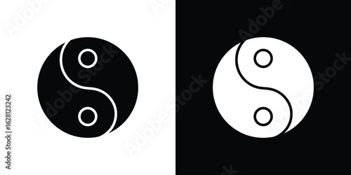 Yin yang icon Pixel perfect vector graphics. Symbol, logo illustration.