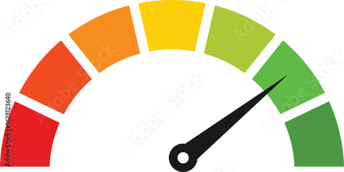Speedometer icon set. Speed dial indicator. high barometers sign. dashboard with arrows. Measuring gauge indicator
