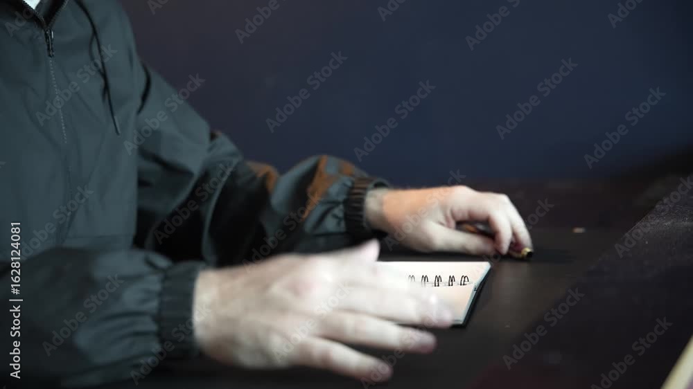 Hands Writing in Notebook – Close-Up of Manual Notes and Planning