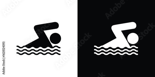 Swimming icon Pixel perfect vector graphics. Symbol, logo illustration.