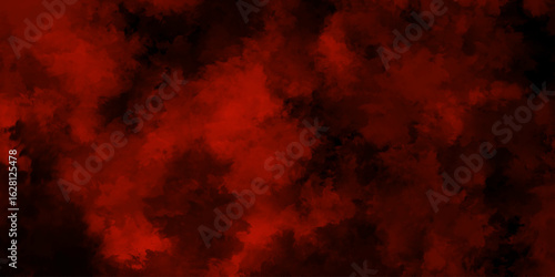 Watercolor marble pattern design. Paint brush strokes. Fire red texture. Smoke overlays black and red background. Vintage retro red background. Red vapor on black background. Red smoky clouds.	