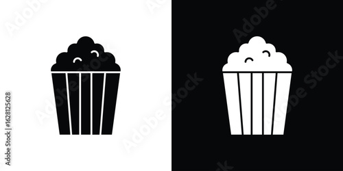Popcorn icon Pixel perfect vector graphics. Symbol, logo illustration.