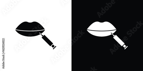 Lips injection icon Pixel perfect vector graphics. Symbol, logo illustration.