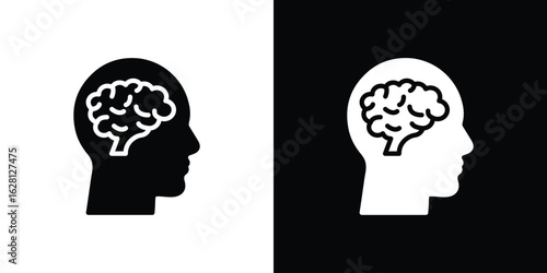 Human brain icon Pixel perfect vector graphics. Symbol, logo illustration.