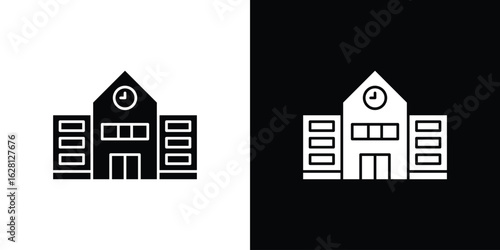High school building icon Pixel perfect vector graphics. Symbol, logo illustration.