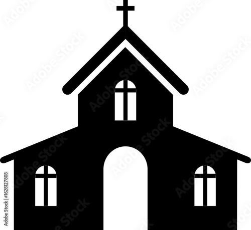 church silhouette vector