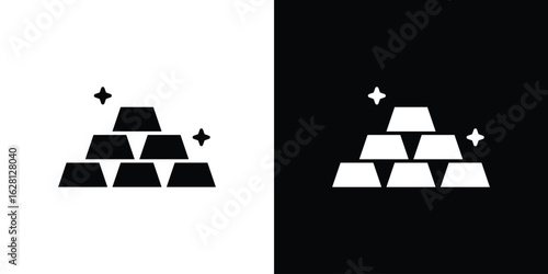 Golden bars icon Pixel perfect vector graphics. Symbol, logo illustration.