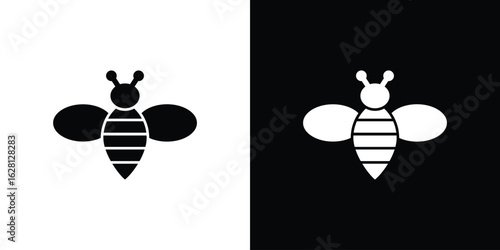 Flying bee icon Pixel perfect vector graphics. Symbol, logo illustration.