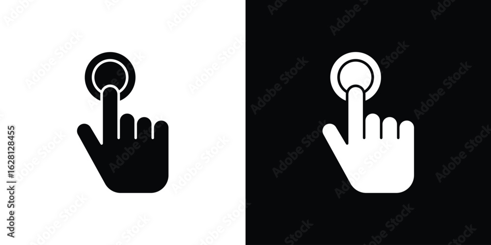 Obraz premium Finger click icon Pixel perfect vector graphics. Symbol, logo illustration.