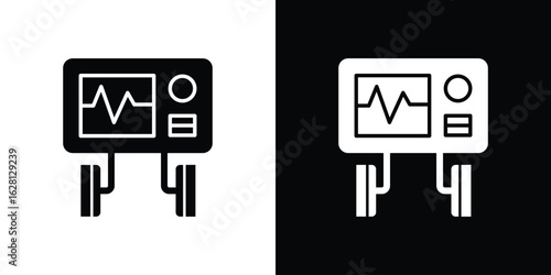 Defibrillator icon Pixel perfect vector graphics. Symbol, logo illustration.
